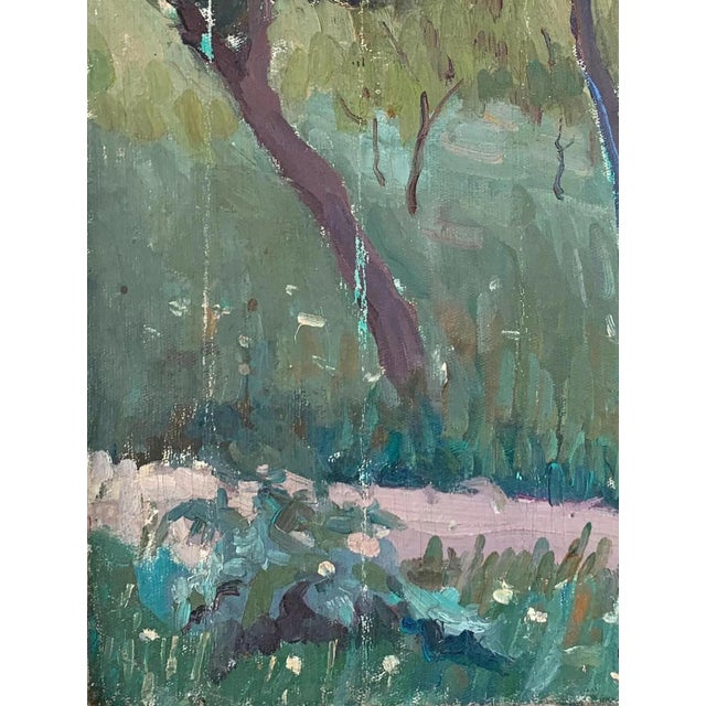1970s Vintage Impressionism Forest Oil Painting, Ukrainian Artist Sokolovsky, 1970s For Sale - Image 5 of 6