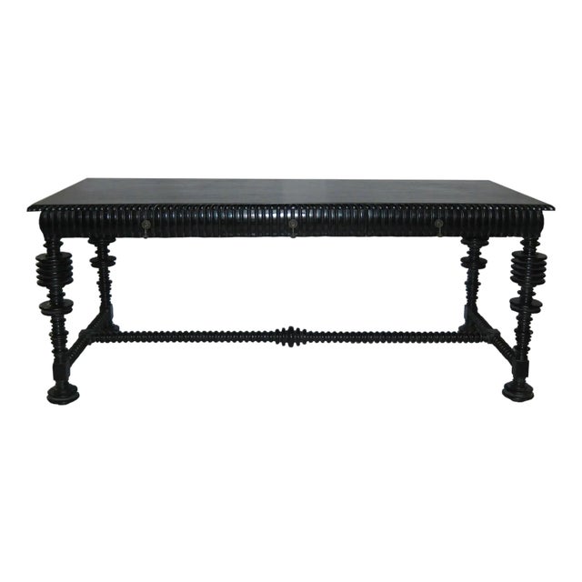 Mediterranean Noir Furniture Portuguese Writing Desk Black For Sale