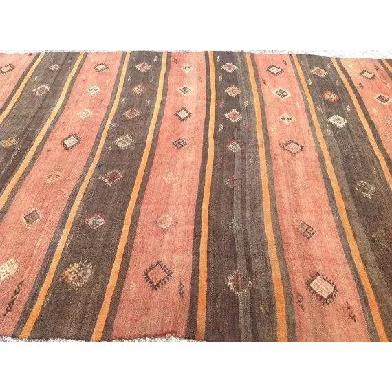 Boho Chic XX Vintage Turkish Kilim Rug - 6'1" X 11'4" For Sale - Image 3 of 6