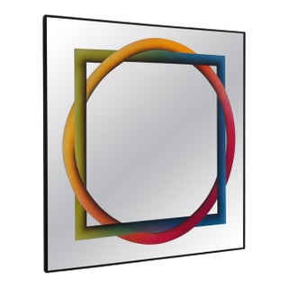 Rare Geometric Mirror by Rogelio Polesello for Morphos Acerbis, Italy, 1970s For Sale