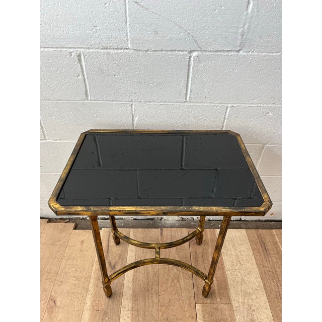 Gilt Metal and Smoke Glass Table For Sale In New York - Image 6 of 11