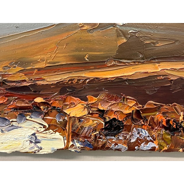 Impasto Oil Painting of Melting Snow on English Moor Landscape by British Artist 2013 For Sale - Image 13 of 14