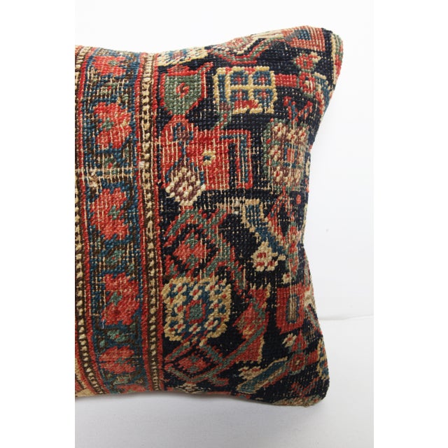 Navy Blue Antique Handmade Tribal Rug Pillow Cover -16'' X 16'' For Sale - Image 8 of 8