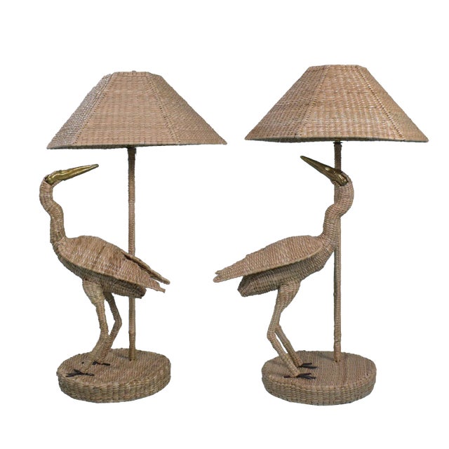 Large Crane Table Lamps - A Pair For Sale - Image 9 of 9