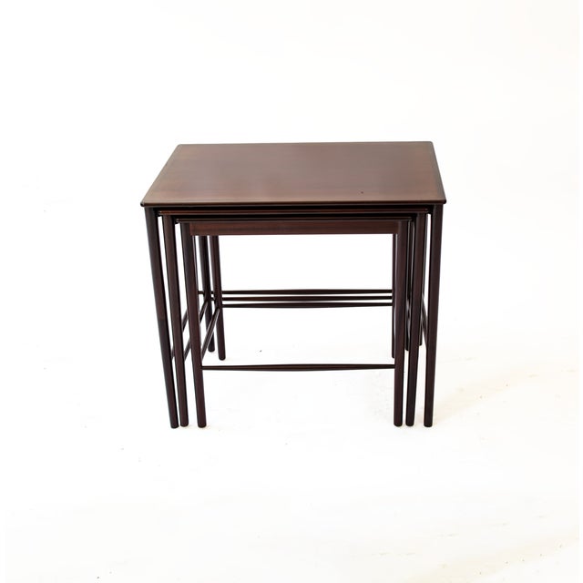 Vintage Nesting Tables by Kaj Winding for P. Jeppesen Møbelfabrik, 1960s, Set of 3 For Sale - Image 4 of 12