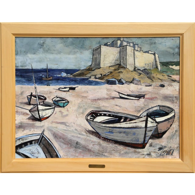 Modern Charles Levier, Le Bord De La Mer, Oil on Canvas, Signed l.r. For Sale - Image 3 of 3