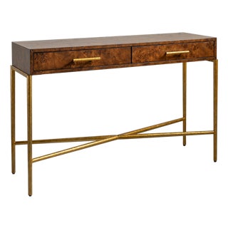 Whiskey Burlwood Console For Sale