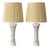 Antique Art Nouveau Gouda Pottery Table Lamps with Silk Shade by Plateelbakkerij Zuid-Holland, 1918, Set of 2 For Sale