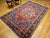 Textile Vintage Persian Heriz Serapi Rug, Hand-Knotted Wool, Geometric Pattern, Red & Navy, 6x9 For Sale - Image 7 of 18