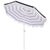 Metal Lucerna 9 Ft Crank Umbrella, Navy Stripe/White Pole For Sale - Image 7 of 9