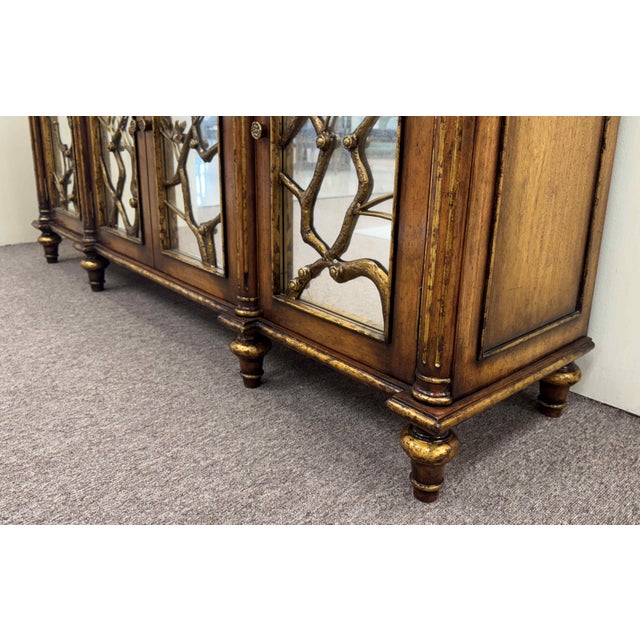 Brown John Richard Eglomise Sideboard With Botanical Brass Overlay For Sale - Image 8 of 13