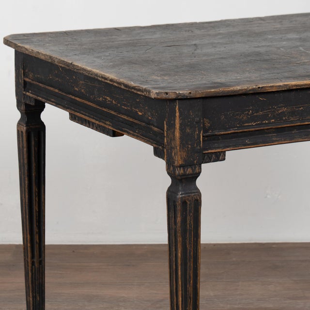 19th Century Swedish Black Painted Pine Side Table For Sale - Image 12 of 18