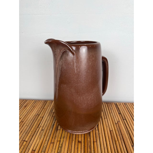 Mid 20th Century Vintage Frankoma Pottery Brown Pitcher For Sale - Image 5 of 8
