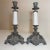 Ceramic Pair of Antique Bronze Patinated Ornate Porcelain Candlesticks Candle Holders For Sale - Image 7 of 13
