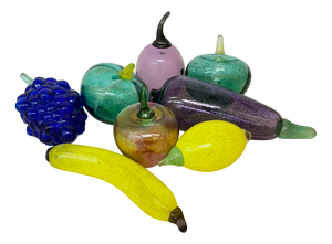 Art Glass Fruits by Gunnel Sahlin for Kosta Boda, 1990s, Set of 8