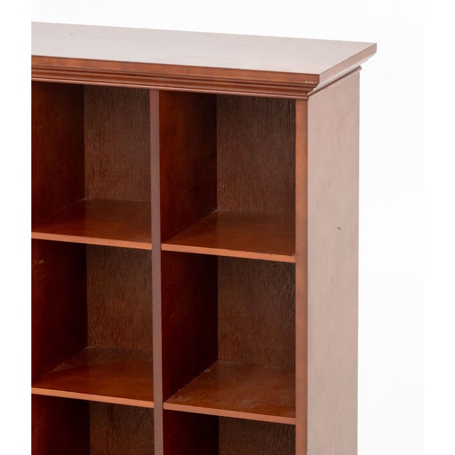 Modern Modern Cherry Finish Pigeon Hole Bookcases, Pair For Sale - Image 3 of 7
