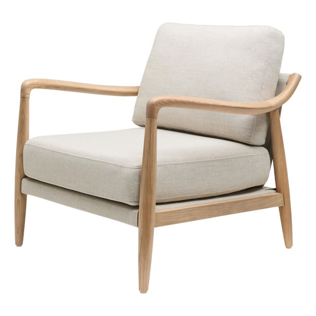 Becki Owens x SURYA Gaviota Accent Chair Beige For Sale