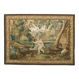 Vintage Woven Cherub Tapestry For Sale