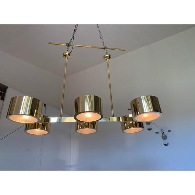 Italian Sputnik Pendant Light in Metal Gold from Stilnovo For Sale - Image 6 of 13