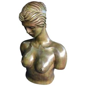 1940s Life Size Signed Female Bronze Nude Sculpture by John DeStefano