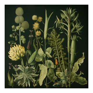 Dark Green Antique Botanical Garden Study No. 2 - Natural History Fine Art Print For Sale