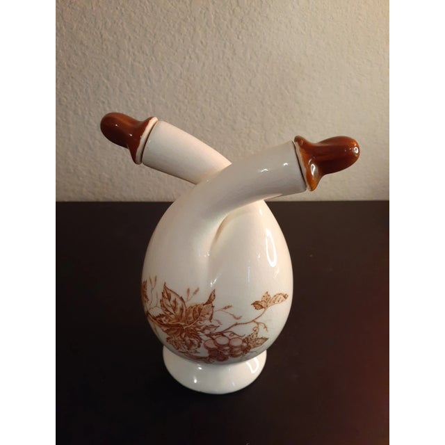 1930 Japan Nasco Fruit Arbor Double-Neck Vinegar & Oil Cruet For Sale - Image 4 of 8