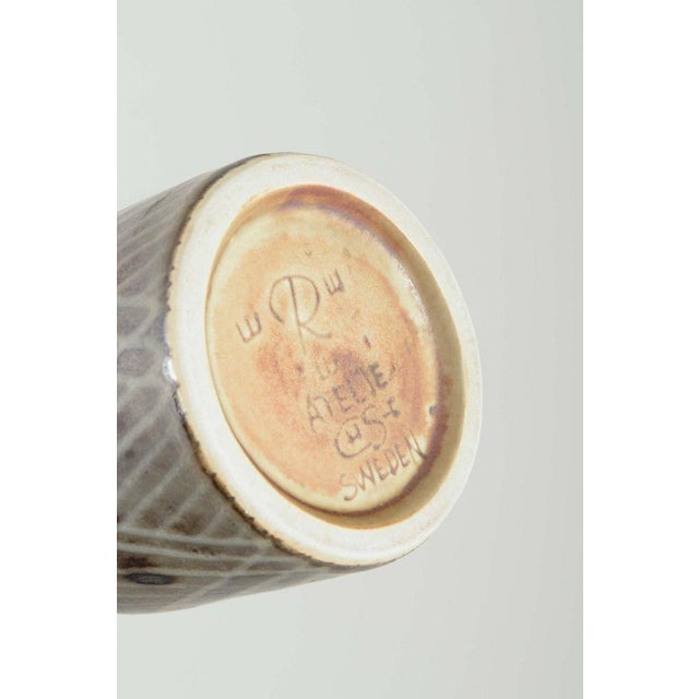 Carl-Harry Stålhane Cylindrical Stoneware Vase with Brown Glaze by Carl-Harry Stålhane for Rörstrand, 1960s For Sale - Image 4 of 5