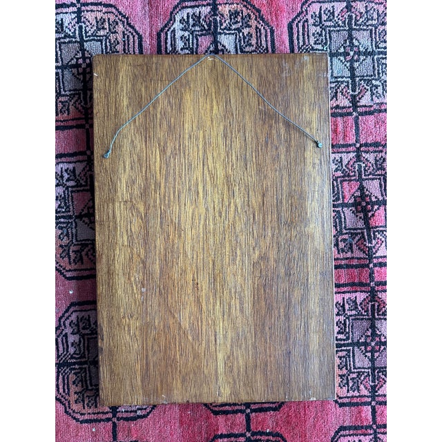 Brown Vintage Gentleman Profile Bas-Relief Portrait in a Wood Carved Plaque Wall Hanging For Sale - Image 8 of 9