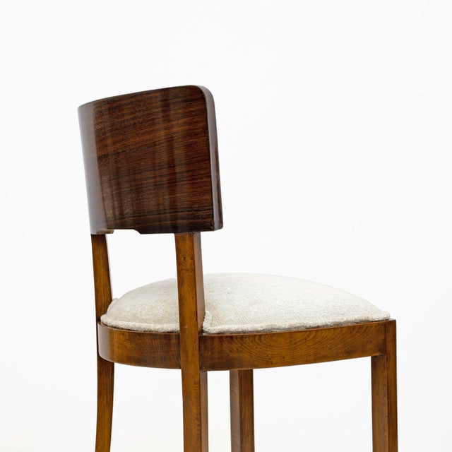 1930s Italian Art Deco Walnut Dining Chairs, 1930s, Set of 6 For Sale - Image 5 of 12
