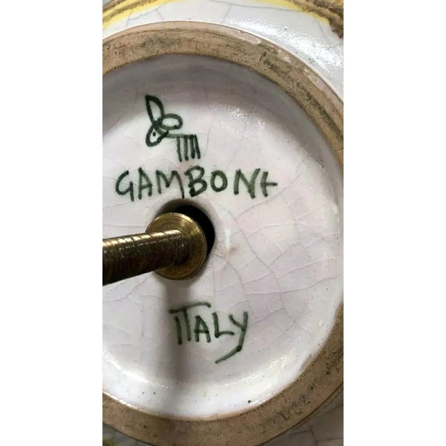 A large Italian ceramic table lamp designed and made by Guido Gambone (1909-1969), an Italian ceramic artist based in...