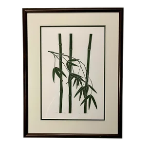 Original 1982 Henry Evans Bamboo Limited Edition 329/350 Signed Linocut Print