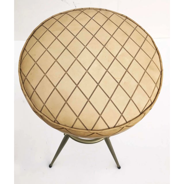 Mid-Century Modern 1950s Vintage Gio Ponti Style Bar Stools- A Pair For Sale - Image 3 of 7