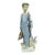 1990's Handmade Autumn Sweeper Angel With Broom and Basket Lladro Porcelain Figurine Spain For Sale