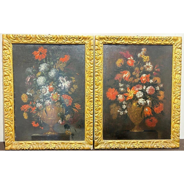 After Francesco Mantovano, Still Lifes, 1600s, Oil Painting on Canvas, Framed, Set of 2 For Sale - Image 3 of 11