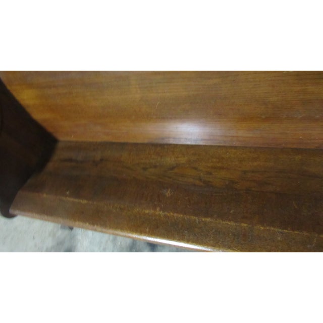 1980s Amazing Oak Church Pew Bench All Carved For Sale - Image 12 of 12