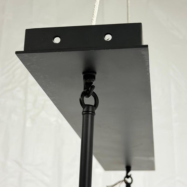 Marian Jamieson "Kellen" Chandelier, Blackened Steel & Murano Glass Style Shades For Sale - Image 16 of 18