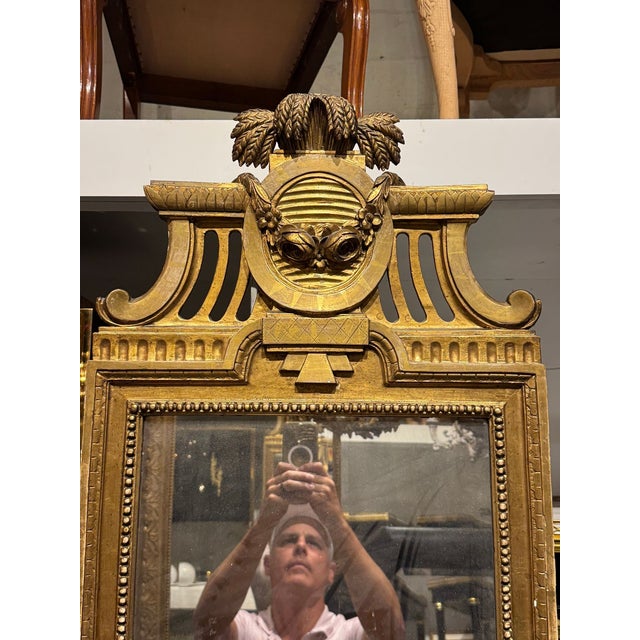 19th C. Swedish Neoclassical Giltwood Mirror For Sale - Image 4 of 6
