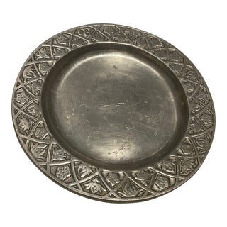 Vintage Pewter Serving Plate For Sale