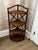 Brown Vintage Woven Rattan and Bamboo Four-Tier Corner Shelf Unit. For Sale - Image 8 of 11