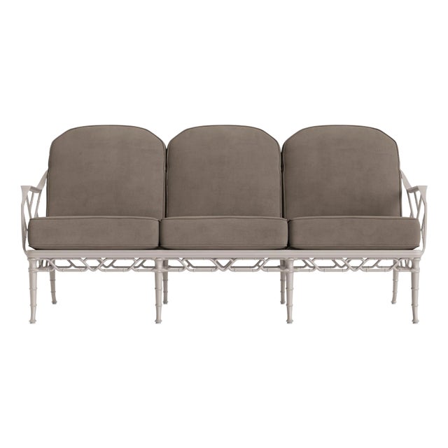 Brown Jordan Calcutta Sofa, Dove frame with Fusion Taupe fabric For Sale