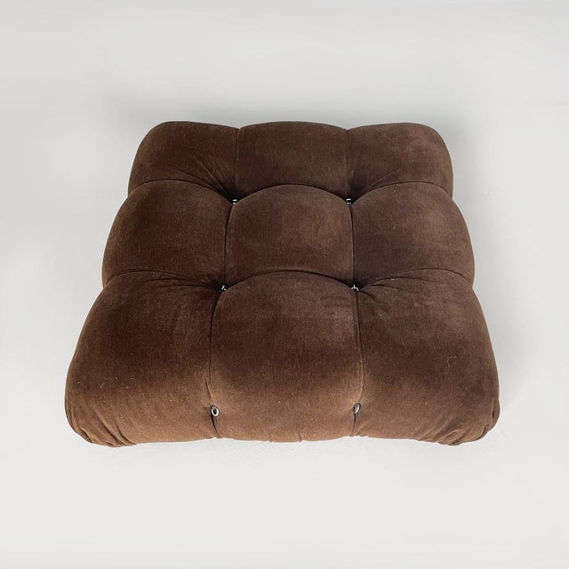 Italian Modern Brown Velvet Pouf Camaleonda by Mario Bellini for C&B, 1960s For Sale - Image 3 of 11