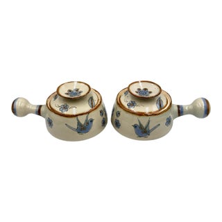 1960s Ken Edwards El Palomar Tonala Pottery Covered Casserole Serving Dishes - 2pc For Sale