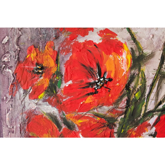 Early 21st Century Natalia Vypritskaia, Poppy Flame, Acrylic on Canvas For Sale - Image 5 of 15