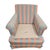 Shell Vintage Lee Industries Swivel Armchair Rocker Striped Rolled Arm Chair MCM Blue For Sale - Image 7 of 14