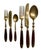 Fürst Besteck Lord Nelson "Marco Polo" Rosewood and Brass Flatware. Made in Germany. The set of 50 includes - 10 Dinner...