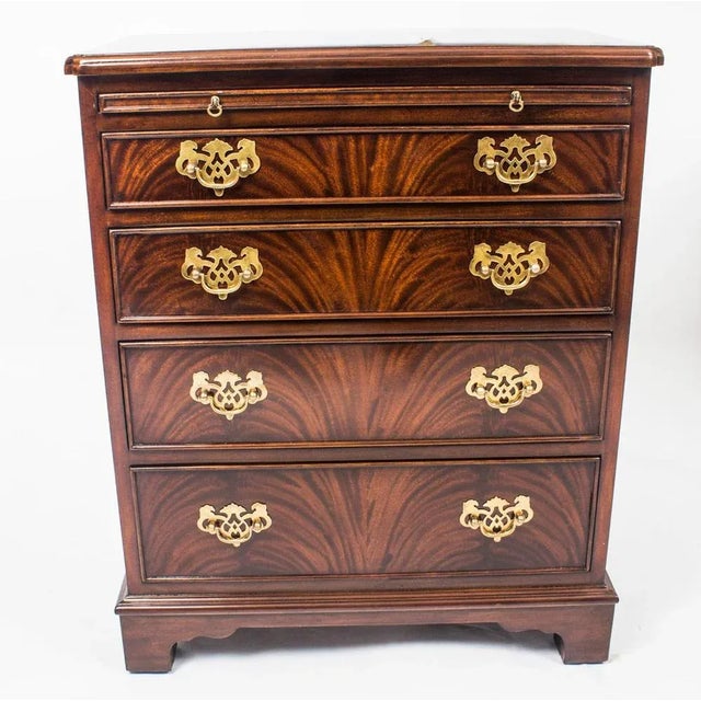 Vintage Flame Mahogany Bedside Chests with Slides, 1990s, Set of 2 For Sale - Image 11 of 18