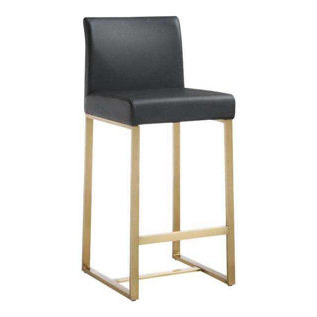 Furnish your kitchen or bar area in contemporary style with the Denmark counter stool. The gold solid stainless steel...