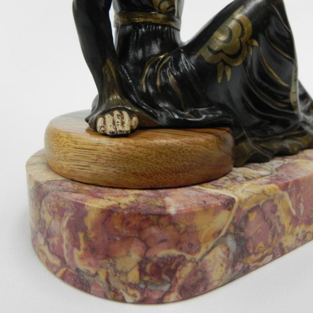 Art Deco Desk Lamp with Woman and Globe, 1920s For Sale - Image 12 of 18