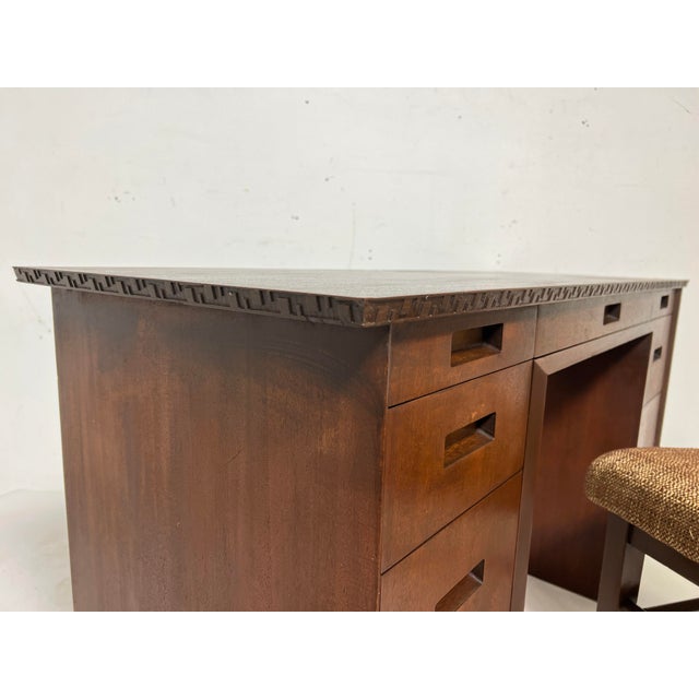 C. 1950s Frank Lloyd Wright Taliesen Writing Desk and Chair for Henredon For Sale In Boston - Image 6 of 18