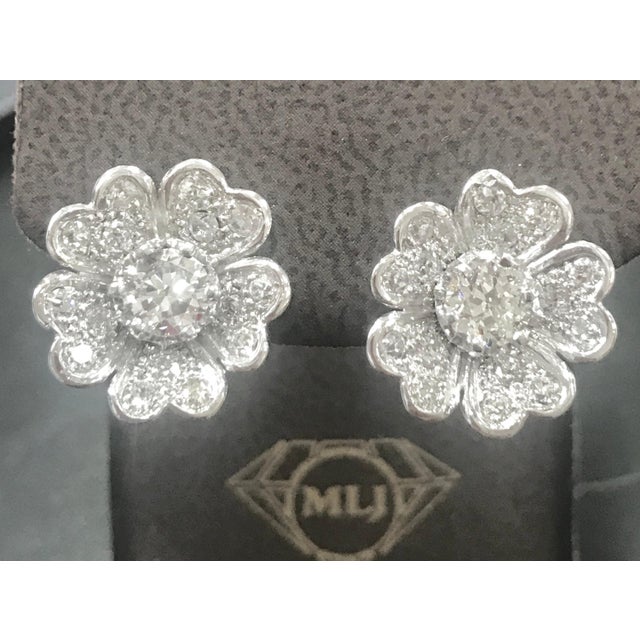 AGI Certified 2 Ct Diamond VS Quality Flower/Cluster Earring Platinum 0.7 Carat For Sale - Image 18 of 18
